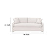 Sofa Queen Size Sleeper Bed 86 Inch 2 Throw Pillows White Finish BM327647
