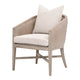 Niya Accent Armchair, Smooth Textured Design, Oak Wood, White Cushion