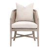 Niya Accent Armchair Smooth Textured Design Oak Wood White Cushion BM327648