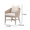 Niya Accent Armchair Smooth Textured Design Oak Wood White Cushion BM327648