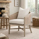 Niya Accent Armchair, Smooth Textured Design, Oak Wood, White Cushion
