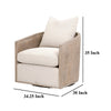 Niya Swivel Accent Chair Smooth Texture Gray Fabric Solid Birch Wood BM327649