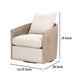 Niya Swivel Accent Chair Smooth Texture Gray Fabric Solid Birch Wood BM327649