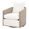 Niya Swivel Chair, Swivel Smooth Textured Beige Finish, Gray Oak Wood