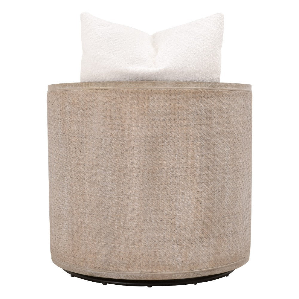 Niya Swivel Chair Swivel Smooth Textured Beige Finish Gray Oak Wood BM327651