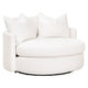 Joey Sofa Chair, Swivel, Oversize, Snow White Boucle, 3 Throw Pillows