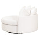 Joey Sofa Chair Swivel Textured Snow White Boucle 3 Throw Pillows BM327653