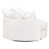Joey Sofa Chair Swivel Textured Snow White Boucle 3 Throw Pillows BM327653