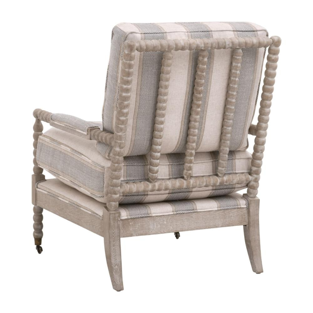 Accent Chair Welt Edge Design Striped Pattern Design Gray Oak Wood BM327654