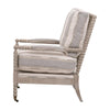 Accent Chair Welt Edge Design Striped Pattern Design Gray Oak Wood BM327654