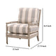 Accent Chair Welt Edge Design Striped Pattern Design Gray Oak Wood BM327654