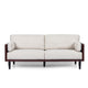 Sofa 77 Inch 2 Seater Retro Style Tapered Wood Legs Plush Beige BM327683