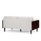 Sofa 77 Inch 2 Seater Retro Style Tapered Wood Legs Plush Beige BM327683