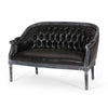Sofa, 50 Inch, Button Tufted Design, Birch Wood, Black Faux Leather