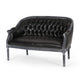 Sofa, 50 Inch, Button Tufted Design, Birch Wood, Black Faux Leather