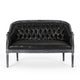 Sofa 50 Inch Button Tufted Design Birch Wood Black Faux Leather BM327684