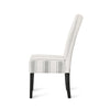 Dinner Chair Set of 2 Retro Style Armless Design White Gray Stripes BM327685