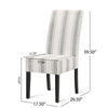 Dinner Chair Set of 2 Retro Style Armless Design White Gray Stripes BM327685