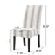 Dinner Chair Set of 2 Retro Style Armless Design White Gray Stripes BM327685