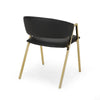 Dining Chair Set of 2 | Modern Black Faux Leather | Gold Metal Legs