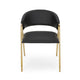 Dining Chair Set of 2 | Modern Black Faux Leather | Gold Metal Legs