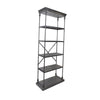 Sweet Bookcase, 85 Inch, 5 Shelves, Gray Metal Pipe Design, Fir Wood
