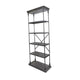 Sweet Bookcase 85 Inch 5 Shelves Gray Metal Pipe Design Fir Wood BM327690