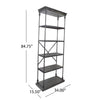 Sweet Bookcase 85 Inch 5 Shelves Gray Metal Pipe Design Fir Wood BM327690