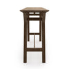 Console Table, 59 Inch, Y Shape Design, Walnut Brown Rubberwood Finish