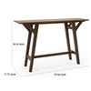 Console Table, 59 Inch, Y Shape Design, Walnut Brown Rubberwood Finish