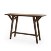 Console Table, 59 Inch, Y Shape Design, Walnut Brown Rubberwood Finish