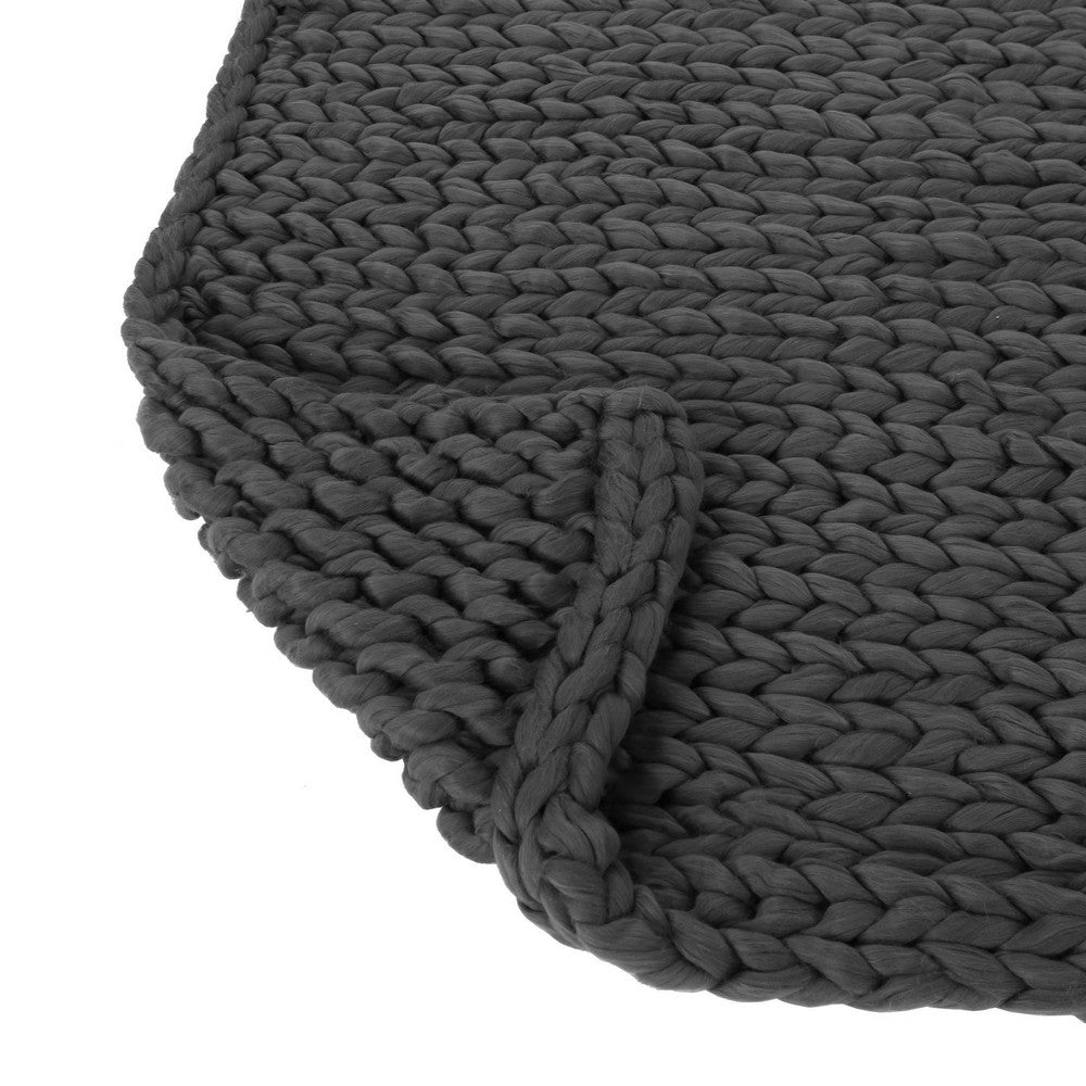 Moon Throw Blanket | 60" | Knitted Design | Acrylic | Dark Gray Finish