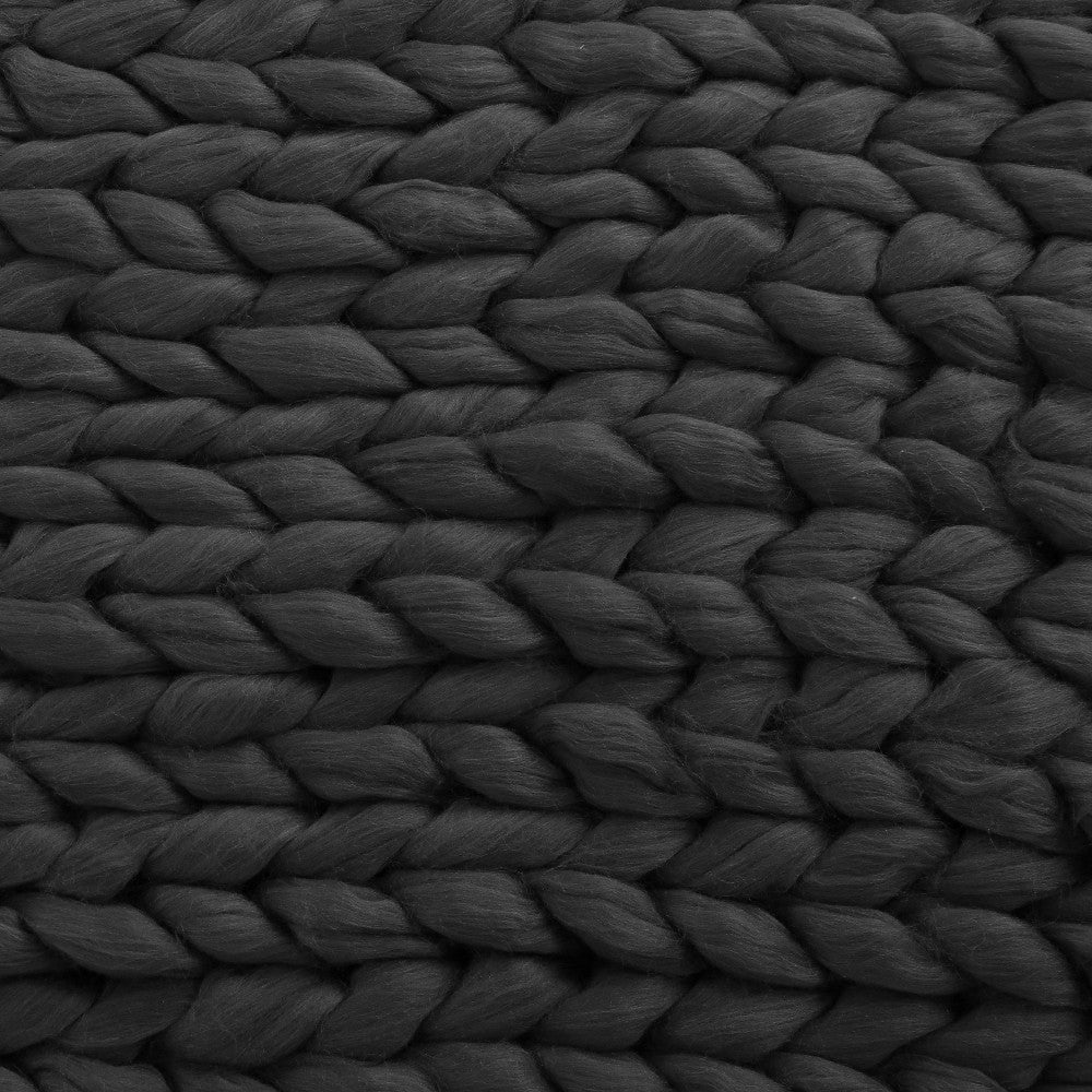 Moon Throw Blanket 60 Inch Knitted Design Acrylic Dark Gray Finish BM327701