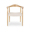 Accent Armchair | White Rope Woven Style Seat | Natural Brown Ash Wood