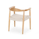 Accent Armchair | White Rope Woven Style Seat | Natural Brown Ash Wood