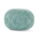 Trail Pouf Ottoman, 20 Inch, Round, Knitted Boho Design, Teal Wool
