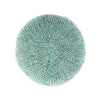 Trail Pouf Ottoman 20 Inch Round Knitted Boho Design Teal Wool BM327713