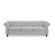 Sofa 85 Inch Chesterfield Light Gray Button Tufted Fabric Design BM327724