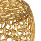 Coffee Table 28 Inch Round Plinth Mesh Design Open Gold Metal Frame BM327725