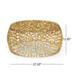 Coffee Table 28 Inch Round Plinth Mesh Design Open Gold Metal Frame BM327725