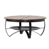Coffee Table, 36 Inch, Round Mango Wood Top, Iron Curved Legs, Brown