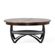 Coffee Table 36 Inch Round Mango Wood Top Iron Curved Legs Brown BM327728