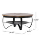 Coffee Table 36 Inch Round Mango Wood Top Iron Curved Legs Brown BM327728