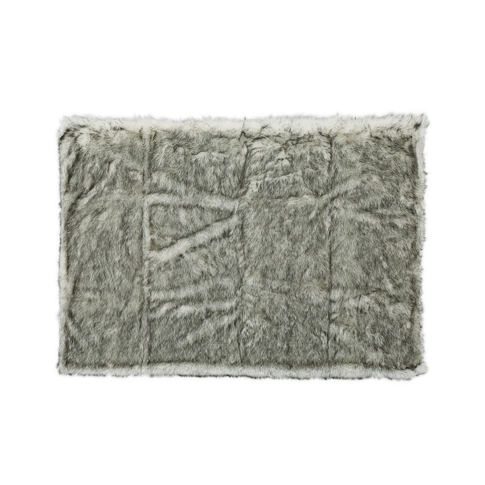 Throw Blanket | 50 x 60 Soft Faux Fur Design | Heather Gray Finish