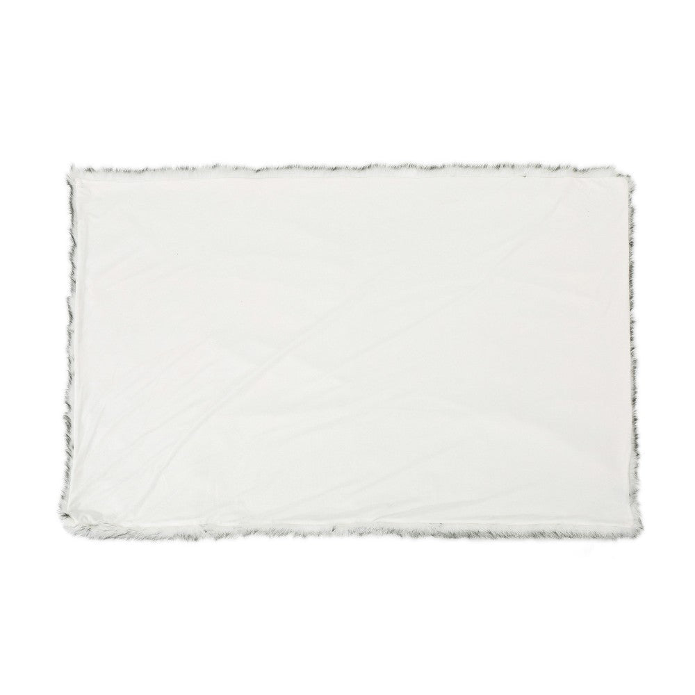Throw Blanket 50 x 60 Soft Faux Fur Design Heather Gray Finish BM327729