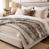 Throw Blanket, 50 x 60 Soft Faux Fur Design, Heather Gray Finish