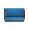 Sofa 45 Inch Button Tufted Design Blue Fabric Brown Birch Wood BM327731