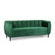 Orla Sofa, 83 Inch, Retro Channel Tufted Stitch Design, Green Velvet