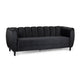 Orla Sofa, 83 Inch, Retro Channel Tufted Stitch Design, Black Velvet