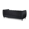 Orla Sofa 83 Inch Retro Channel Tufted Stitch Design Black Velvet BM327733